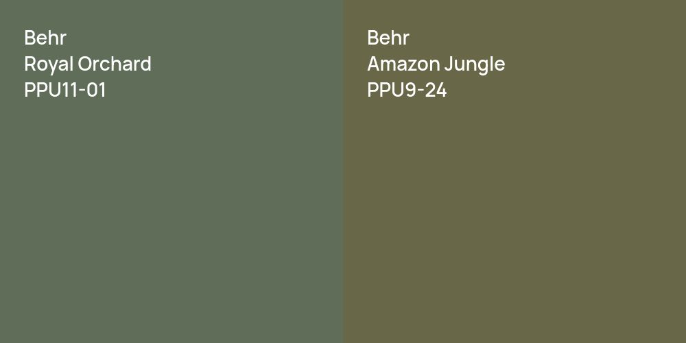 Behr Royal Orchard vs. Behr Amazon Jungle