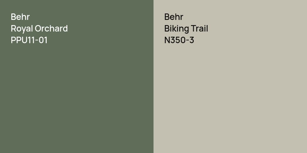 Behr Royal Orchard vs. Behr Biking Trail