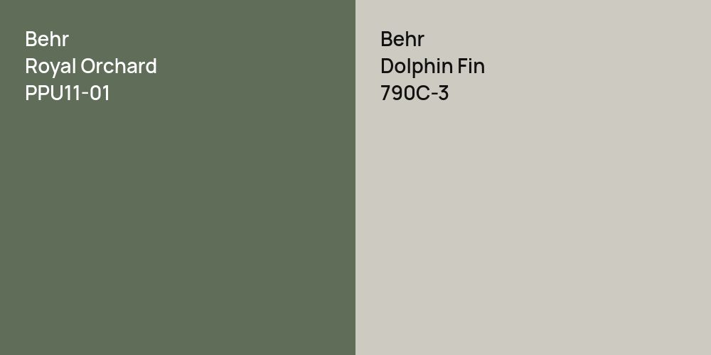 Behr Royal Orchard vs. Behr Dolphin Fin