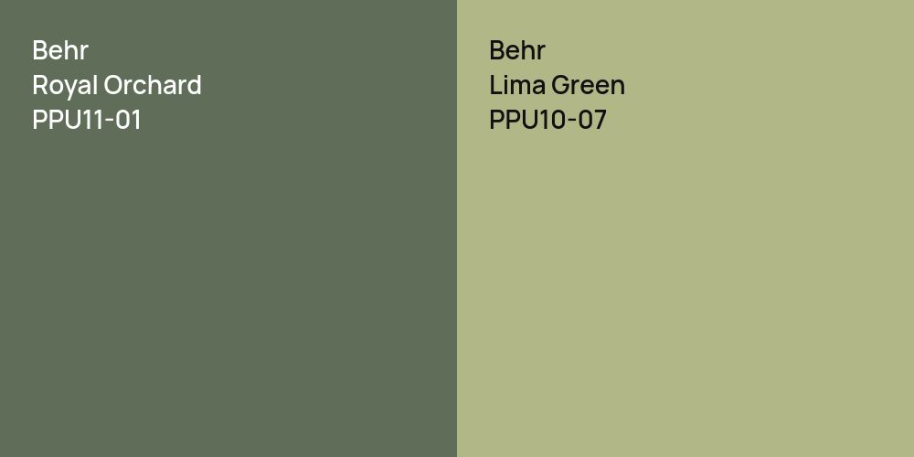 Behr Royal Orchard vs. Behr Lima Green