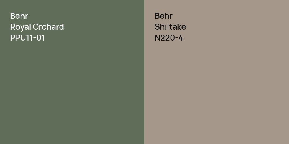 Behr Royal Orchard vs. Behr Shiitake