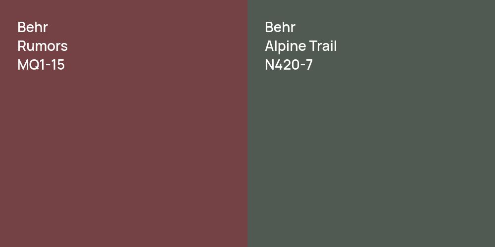 Behr Rumors vs. Behr Alpine Trail