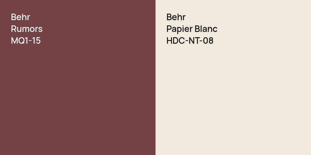 Behr Rumors vs. Behr Papier Blanc