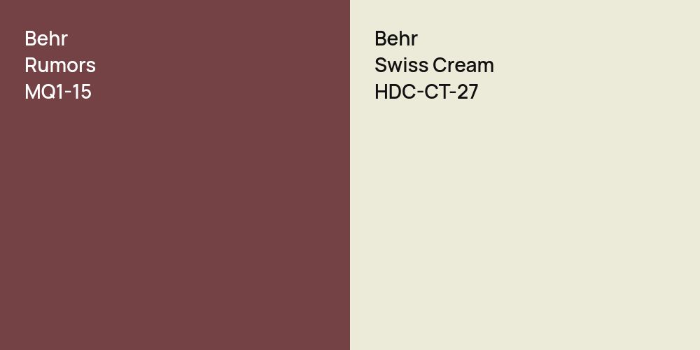 Behr Rumors vs. Behr Swiss Cream