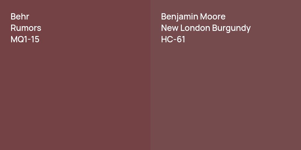 Behr Rumors vs. Benjamin Moore New London Burgundy