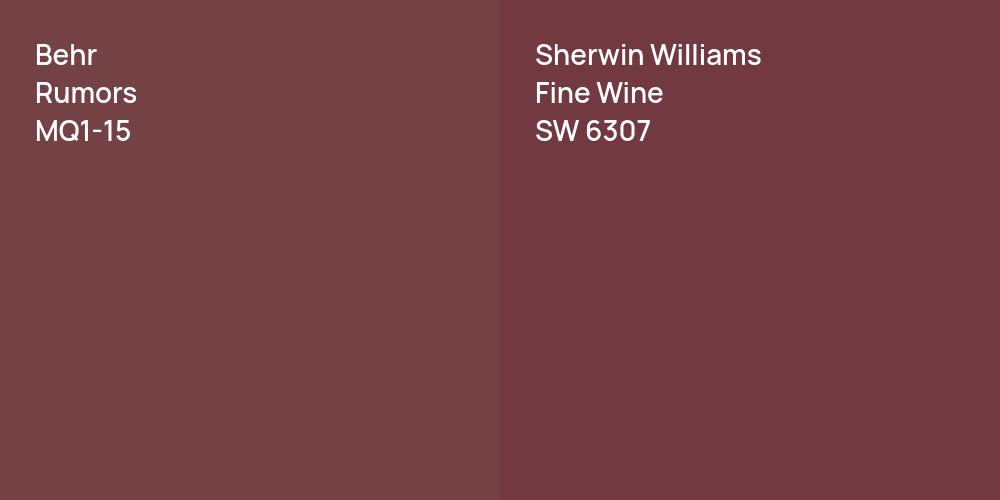 Behr Rumors vs. Sherwin Williams Fine Wine