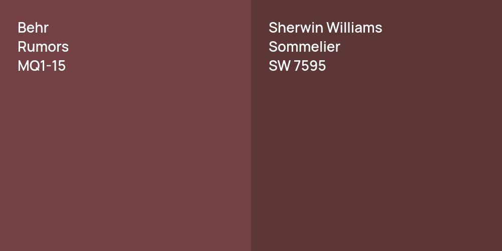 Behr Rumors vs. Sherwin Williams Sommelier