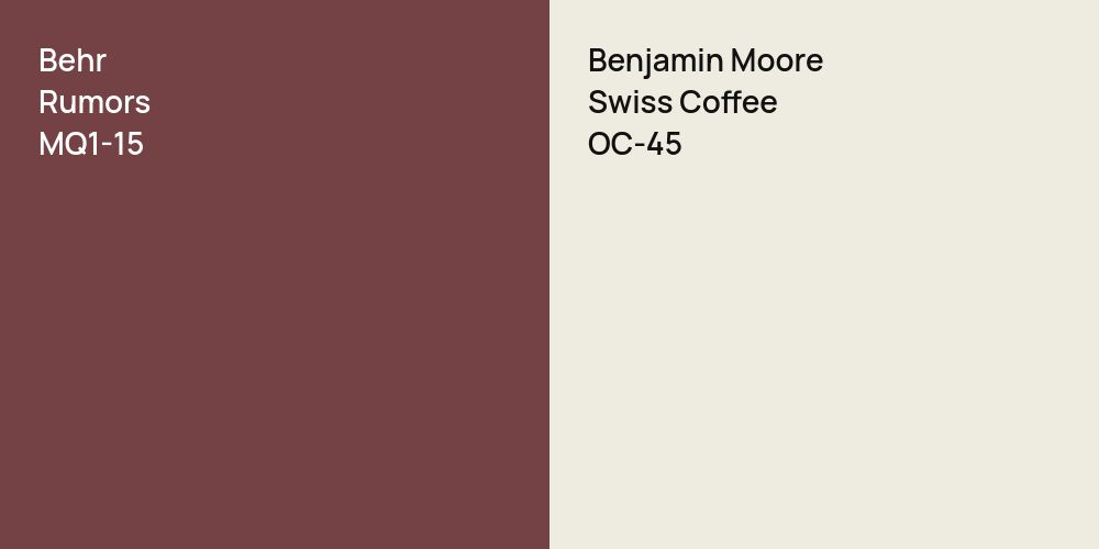 Behr Rumors vs. Benjamin Moore Swiss Coffee