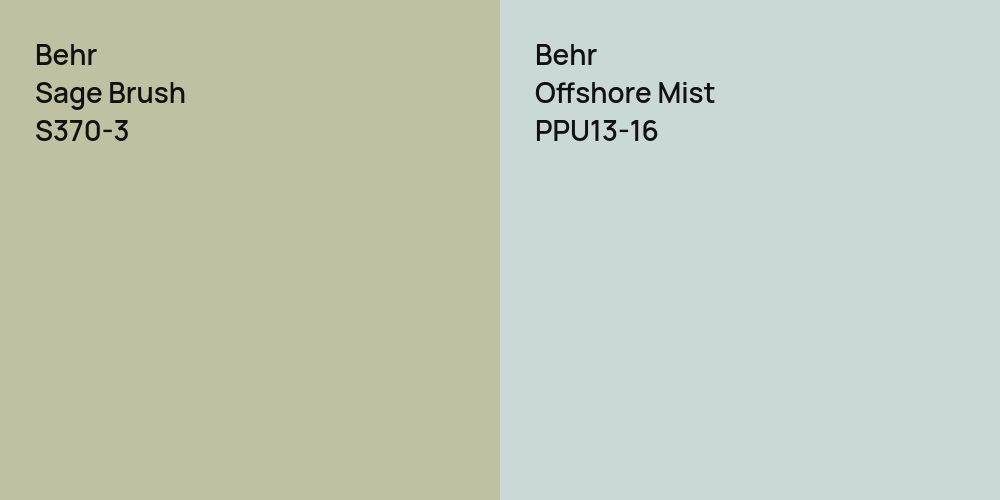 Behr Sage Brush vs. Behr Offshore Mist