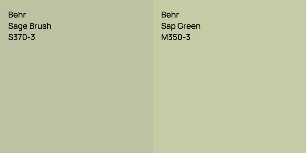 Behr Sage Brush vs. Behr Sap Green