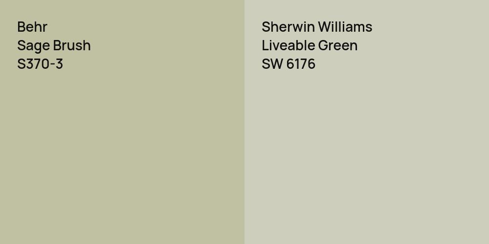 Behr Sage Brush vs. Sherwin Williams Liveable Green