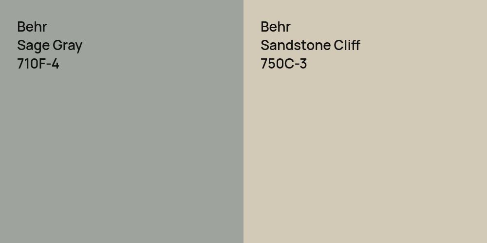 Behr Sage Gray vs. Behr Sandstone Cliff