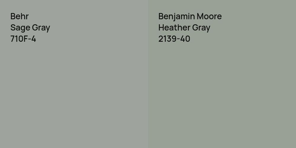 Behr Sage Gray vs. Benjamin Moore Heather Gray