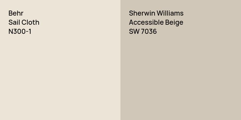 Behr Sail Cloth vs. Sherwin Williams Accessible Beige