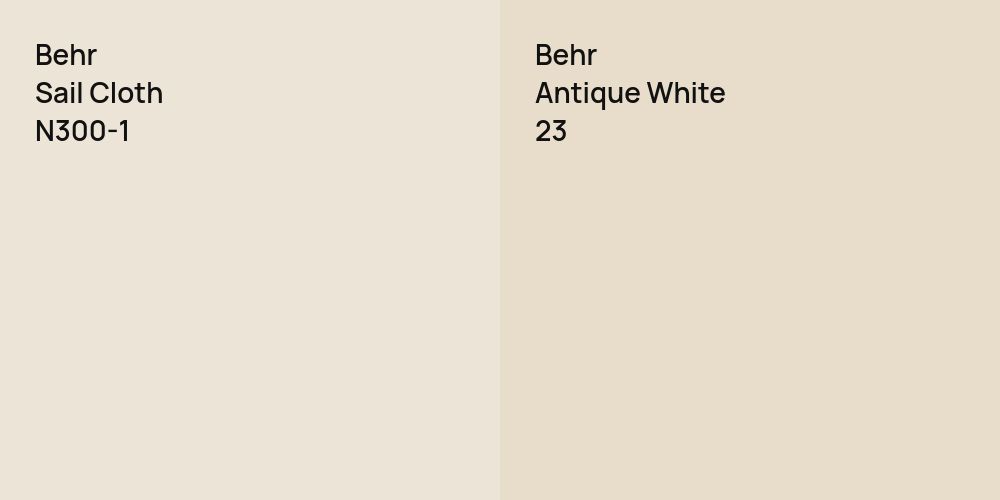 Behr Sail Cloth vs. Behr Antique White