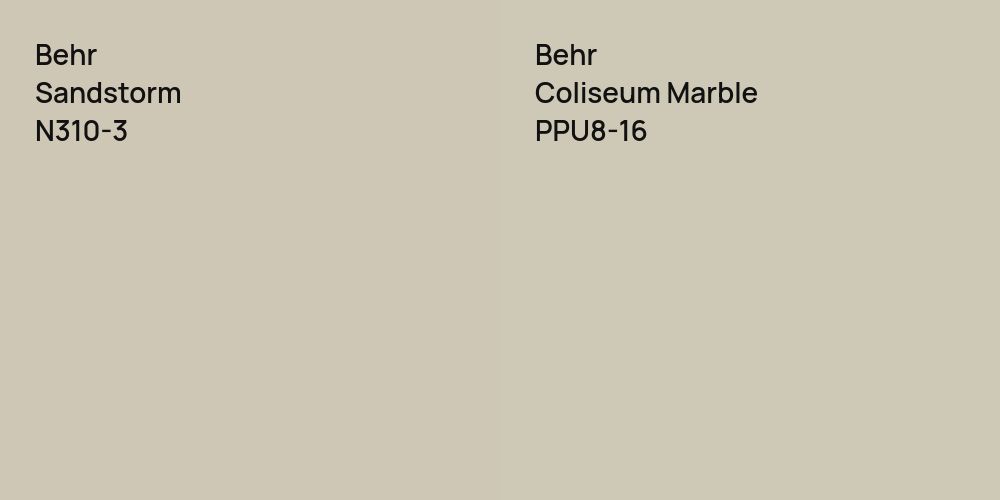 Behr Sandstorm vs. Behr Coliseum Marble