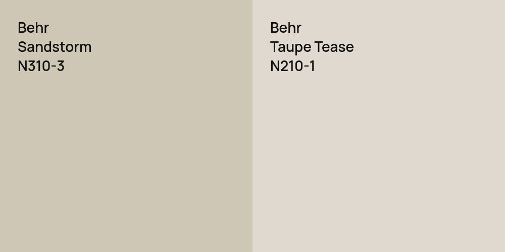 Behr Sandstorm vs. Behr Taupe Tease