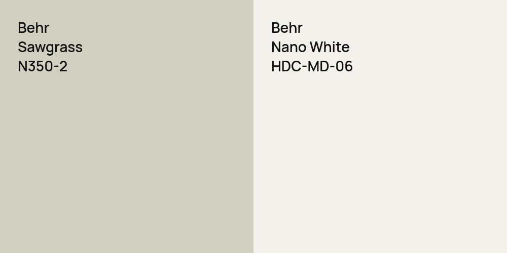 Behr Sawgrass vs. Behr Nano White