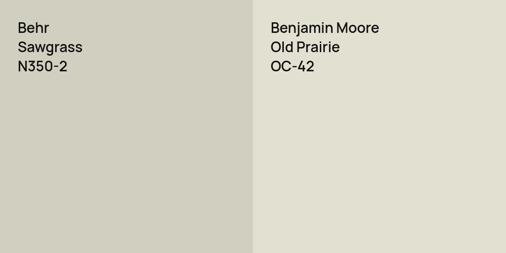 Behr Sawgrass vs. Benjamin Moore Old Prairie