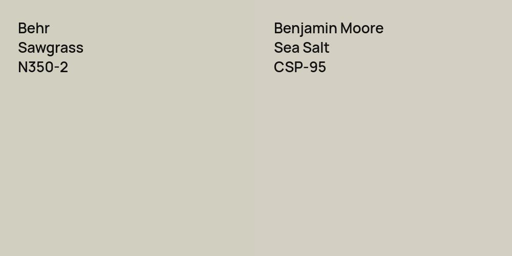 Behr Sawgrass vs. Benjamin Moore Sea Salt