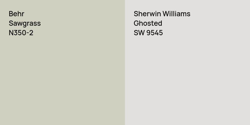 Behr Sawgrass vs. Sherwin Williams Ghosted