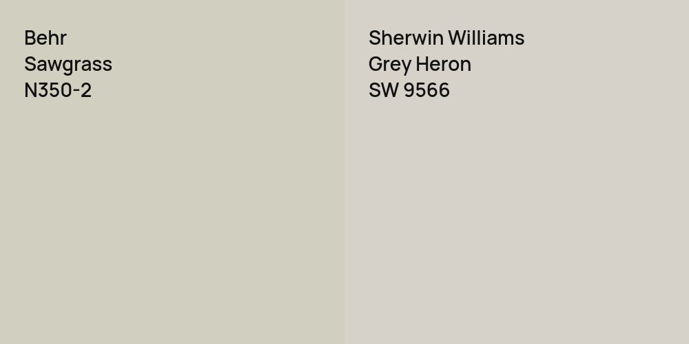 Behr Sawgrass vs. Sherwin Williams Grey Heron