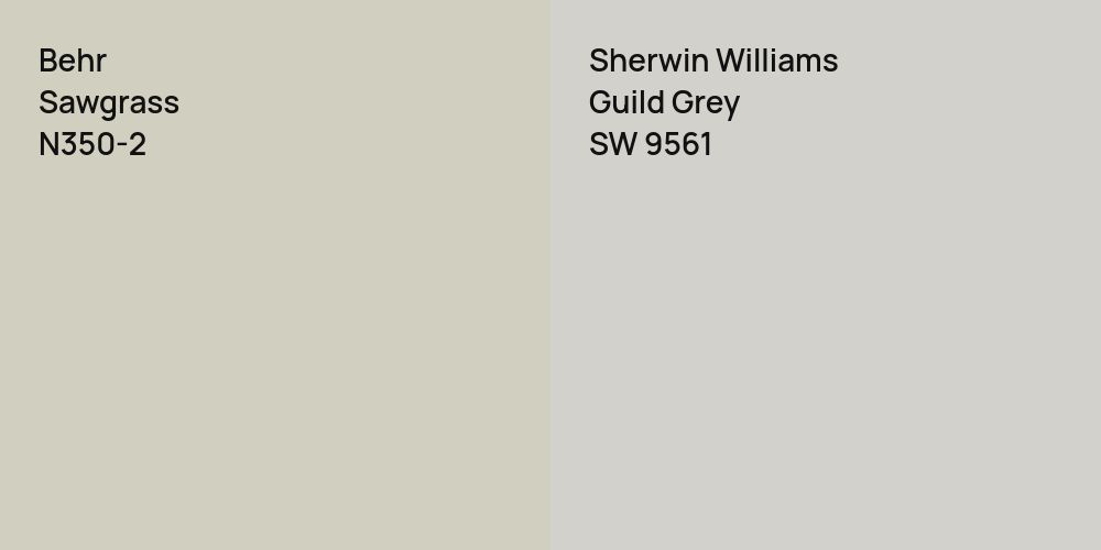 Behr Sawgrass vs. Sherwin Williams Guild Grey