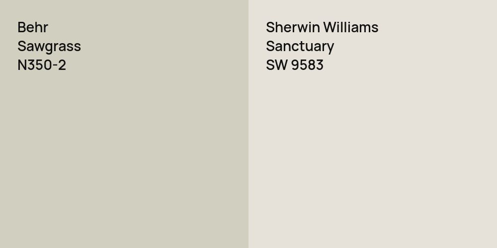 Behr Sawgrass vs. Sherwin Williams Sanctuary