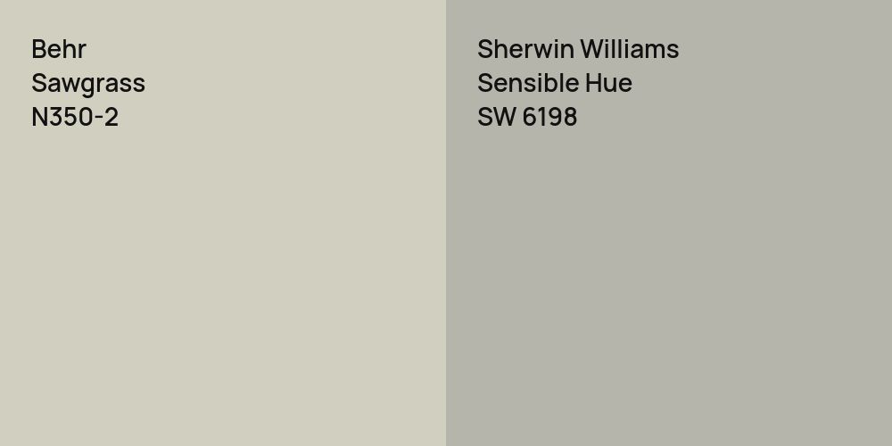 Behr Sawgrass vs. Sherwin Williams Sensible Hue