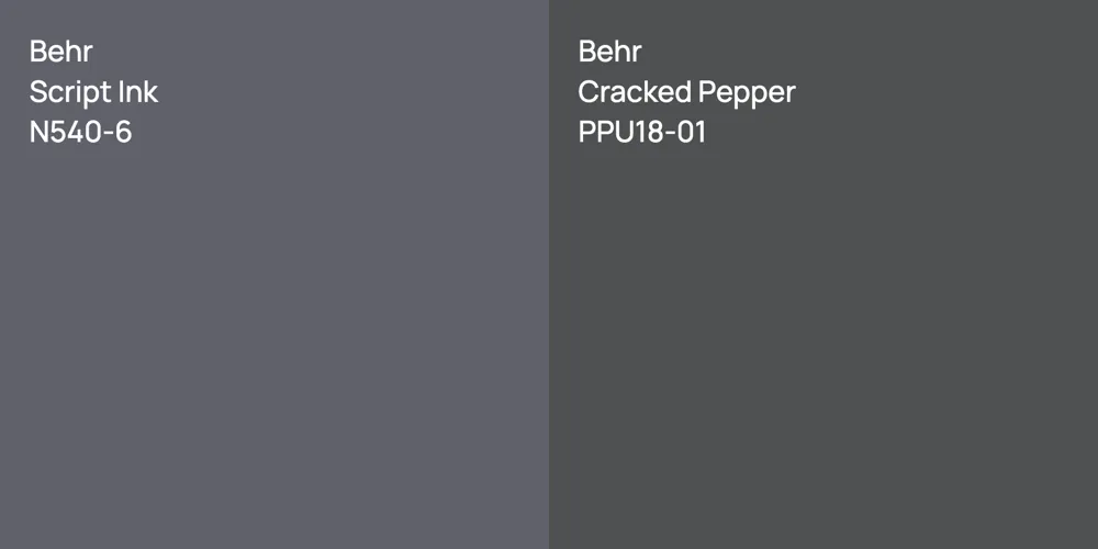 Behr Script Ink vs. Behr Cracked Pepper