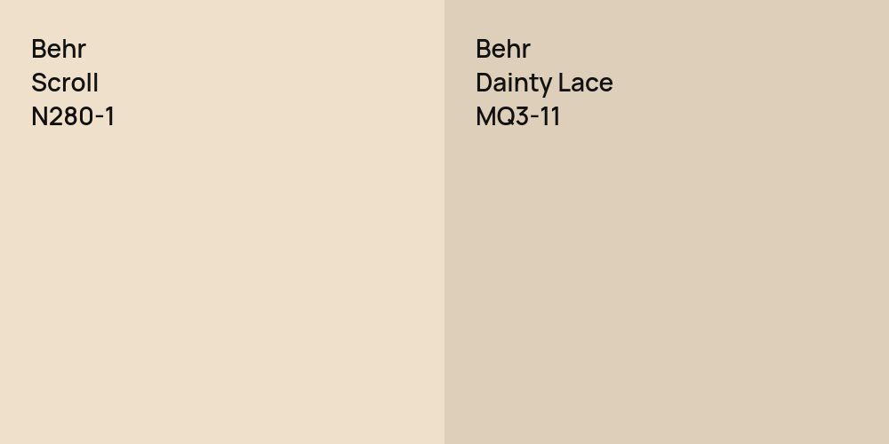 Behr Scroll vs. Behr Dainty Lace