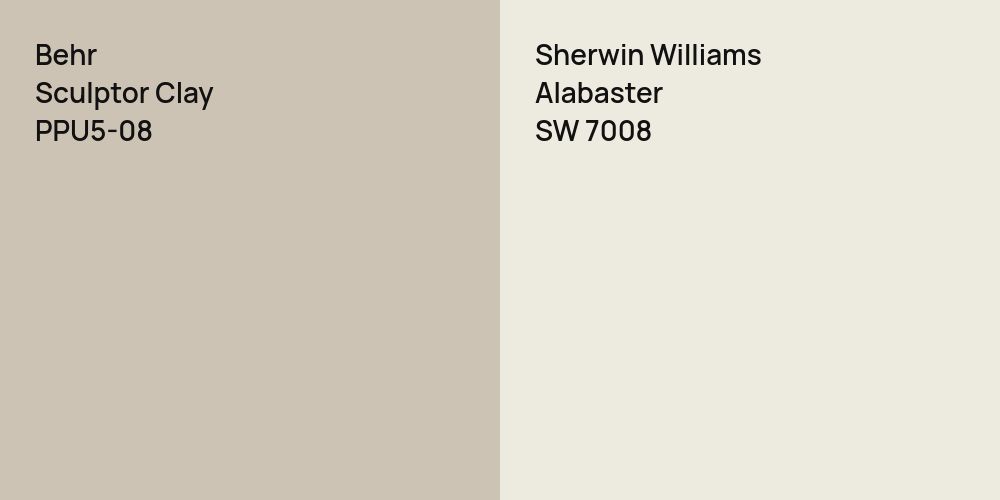 Behr Sculptor Clay vs. Sherwin Williams Alabaster