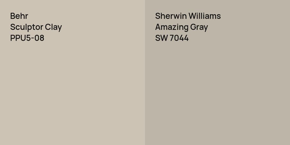 Behr Sculptor Clay vs. Sherwin Williams Amazing Gray