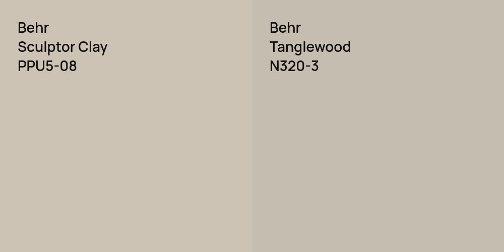 Behr Sculptor Clay vs. Behr Tanglewood