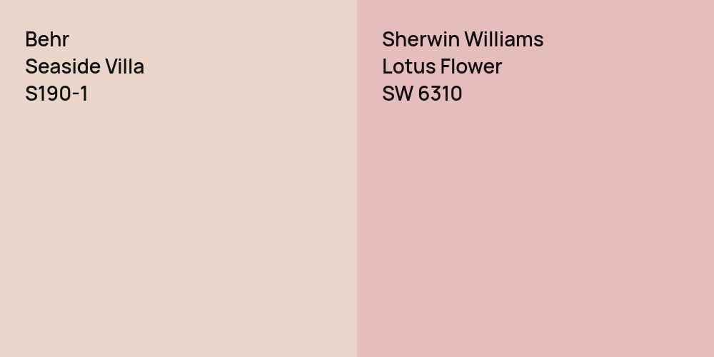 Behr Seaside Villa vs. Sherwin Williams Lotus Flower