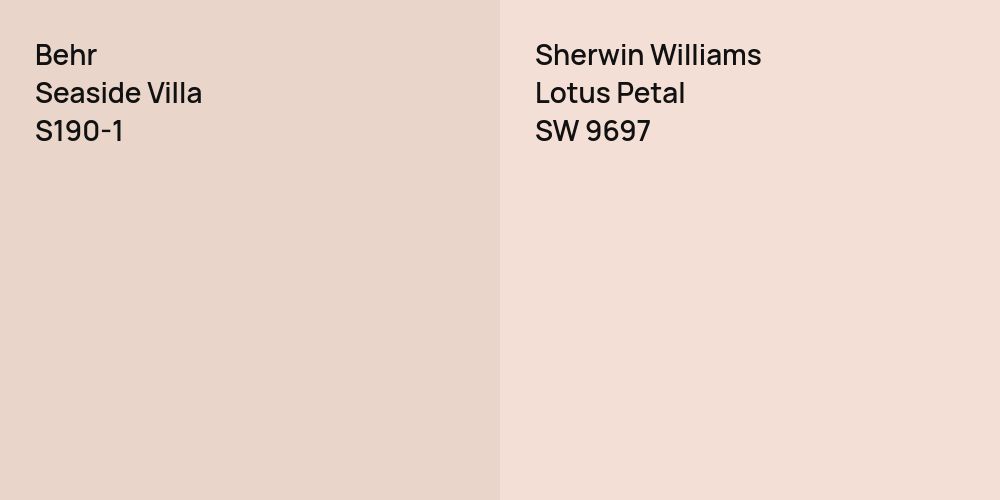 Behr Seaside Villa vs. Sherwin Williams Lotus Petal