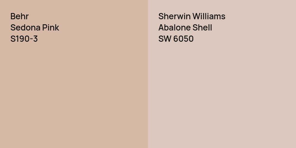 Behr Sedona Pink vs. Sherwin Williams Abalone Shell