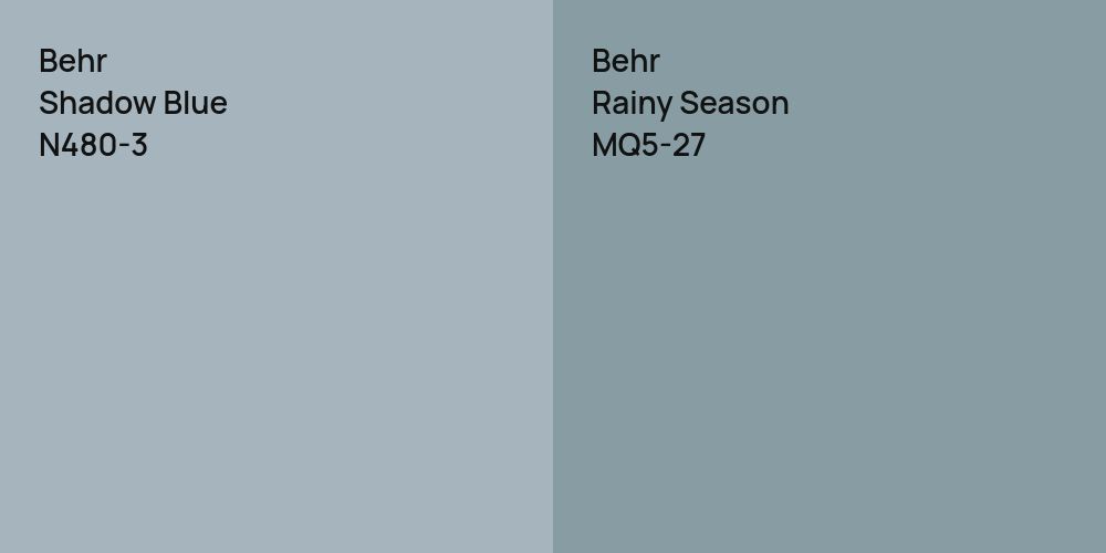 Behr Shadow Blue vs. Behr Rainy Season