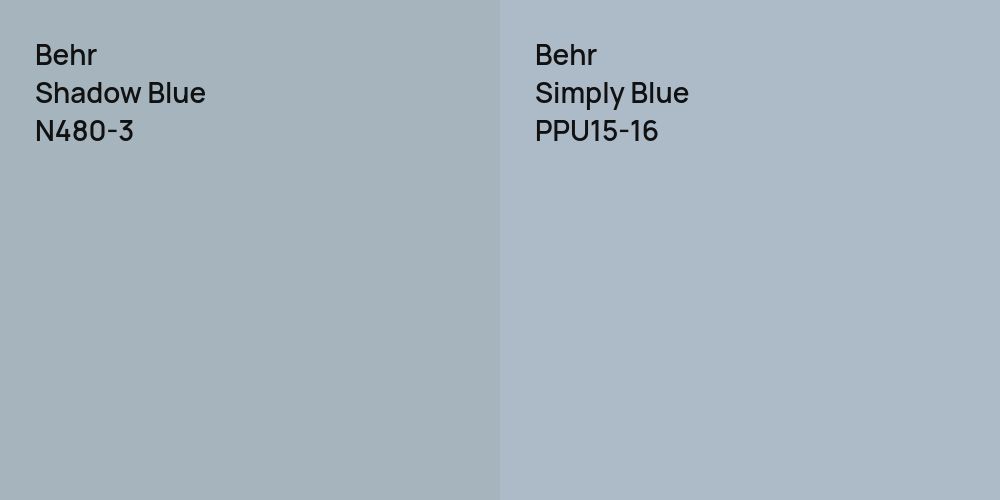 Behr Shadow Blue vs. Behr Simply Blue