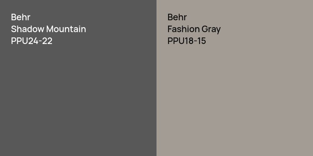 Behr Shadow Mountain vs. Behr Fashion Gray