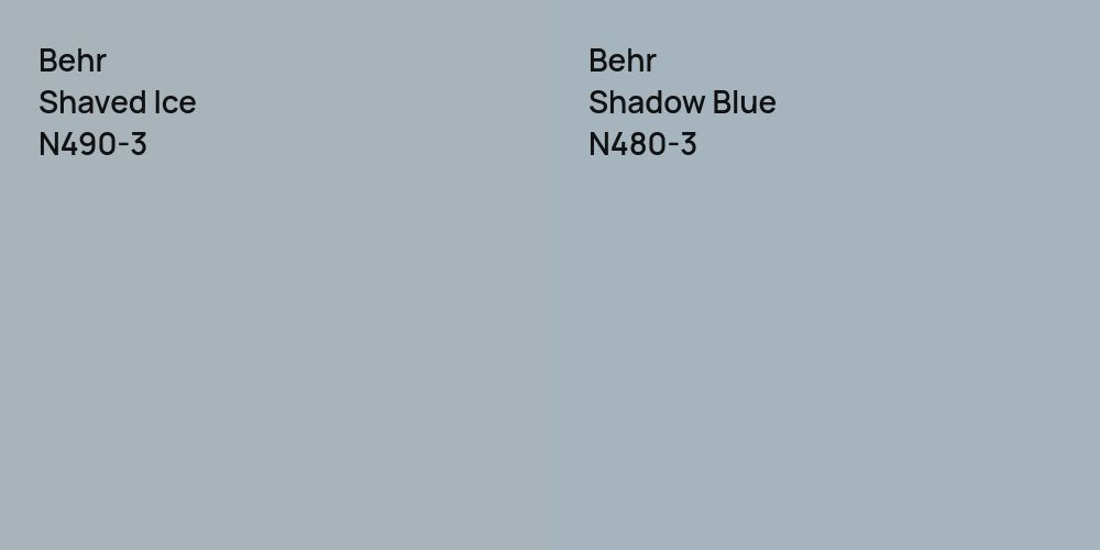 Behr Shaved Ice vs. Behr Shadow Blue