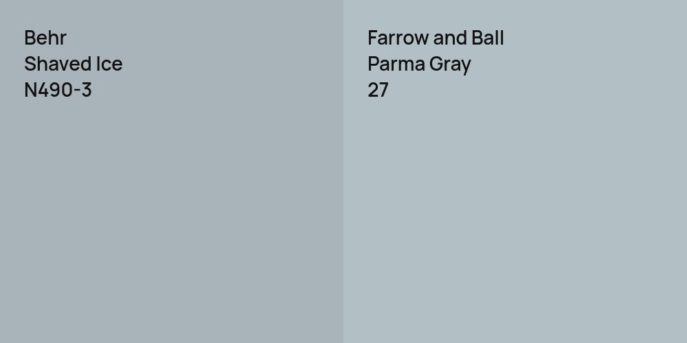 Behr Shaved Ice vs. Farrow and Ball Parma Gray