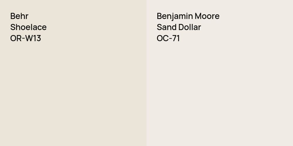 Behr Shoelace vs. Benjamin Moore Sand Dollar