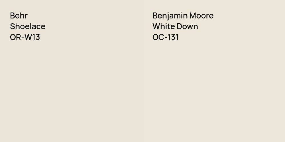 Behr Shoelace vs. Benjamin Moore White Down