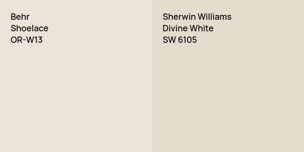 Behr Shoelace vs. Sherwin Williams Divine White