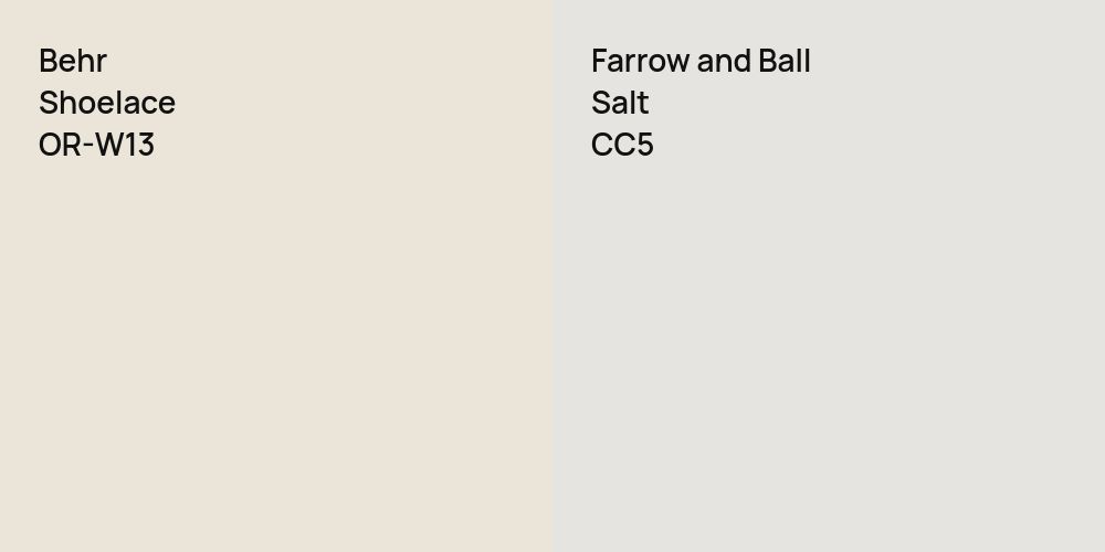 Behr Shoelace vs. Farrow and Ball Salt