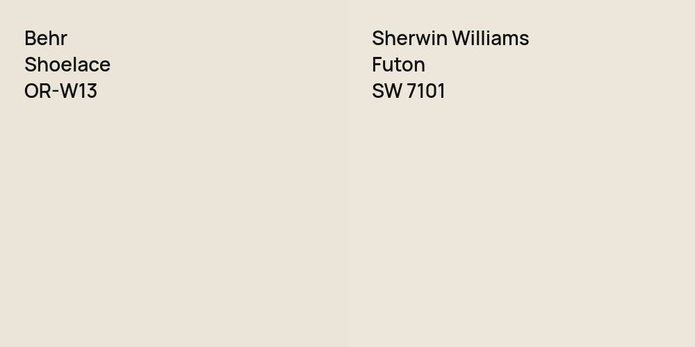 Behr Shoelace vs. Sherwin Williams Futon