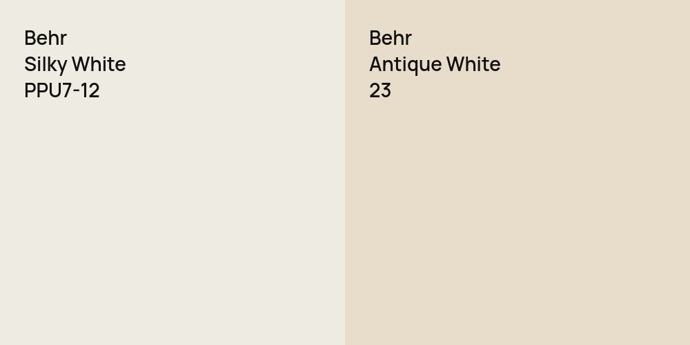 Behr Silky White vs. Behr Antique White