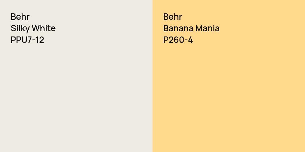 Behr Silky White vs. Behr Banana Mania