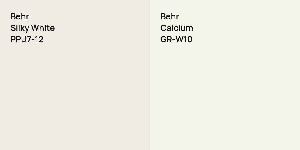 Behr Silky White vs. Behr Calcium